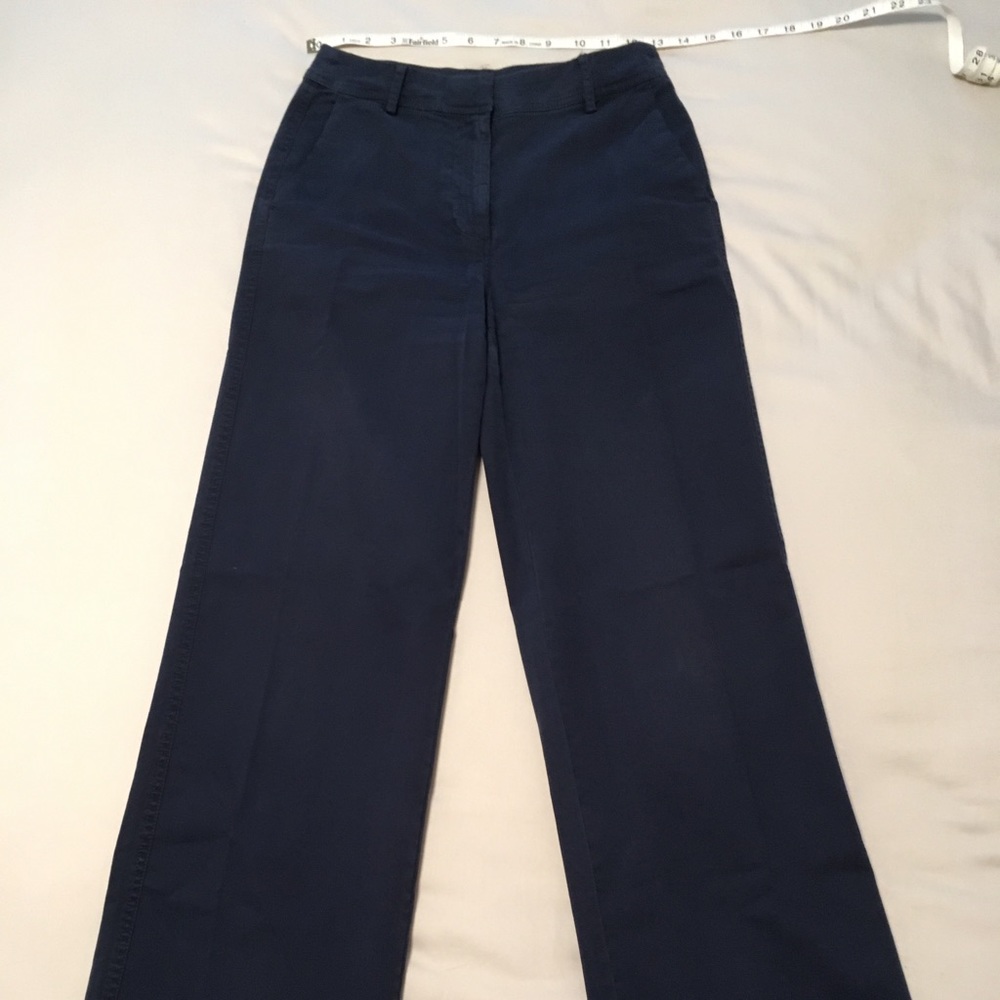 J Crew Wide Leg High Waist Navy Chino